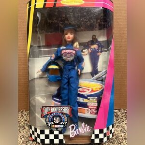 Vintage 1998 50thAnniversary Nascar Barbie. Box never opened Excellent $150